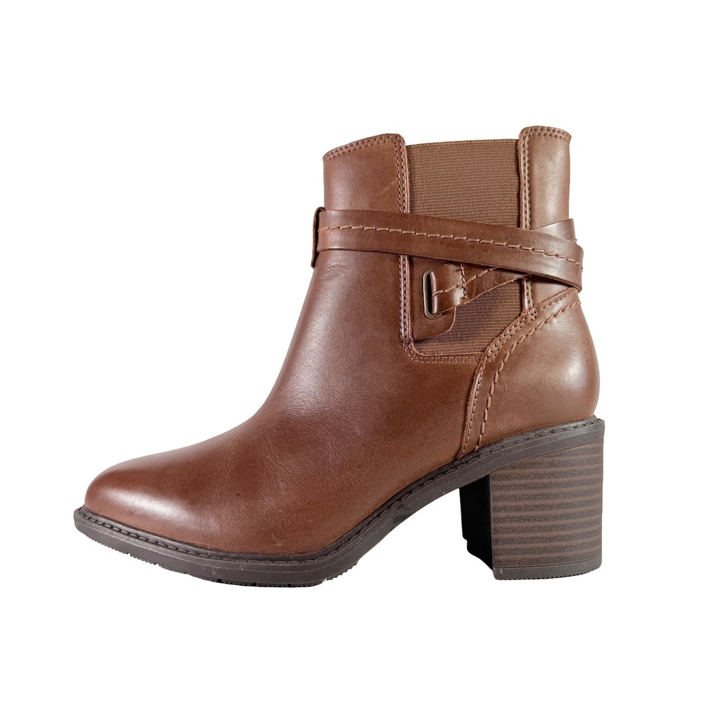 Clarks Scene Star Dark Tan Leather Ankle Booties Women's Size 7.5 M